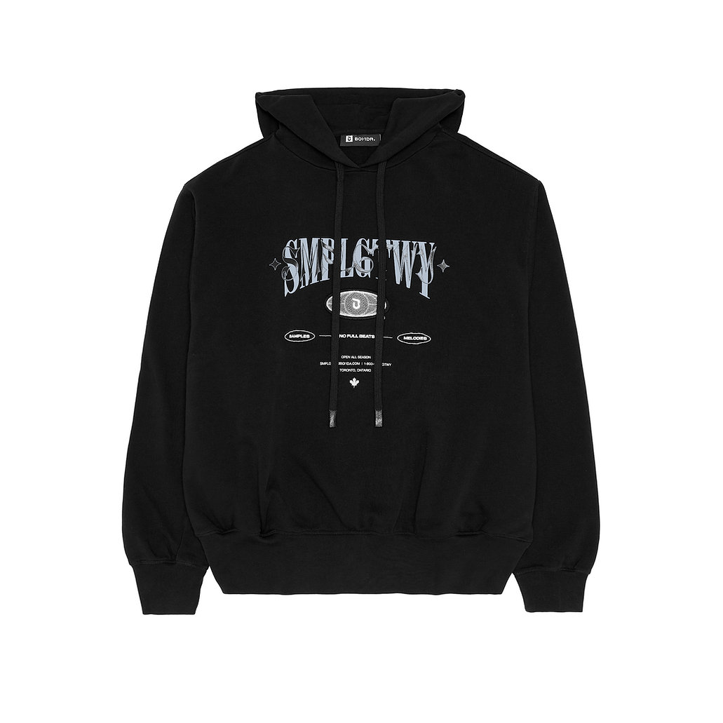 Hooded Sweatshirt (Black/Blue)